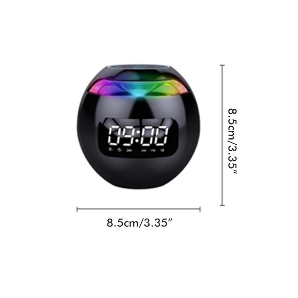 HOT COOL Bluetooth 5 0 Light Speaker Wireless Ball Shape Clock Speaker with Digital Alarm Clock Music Player