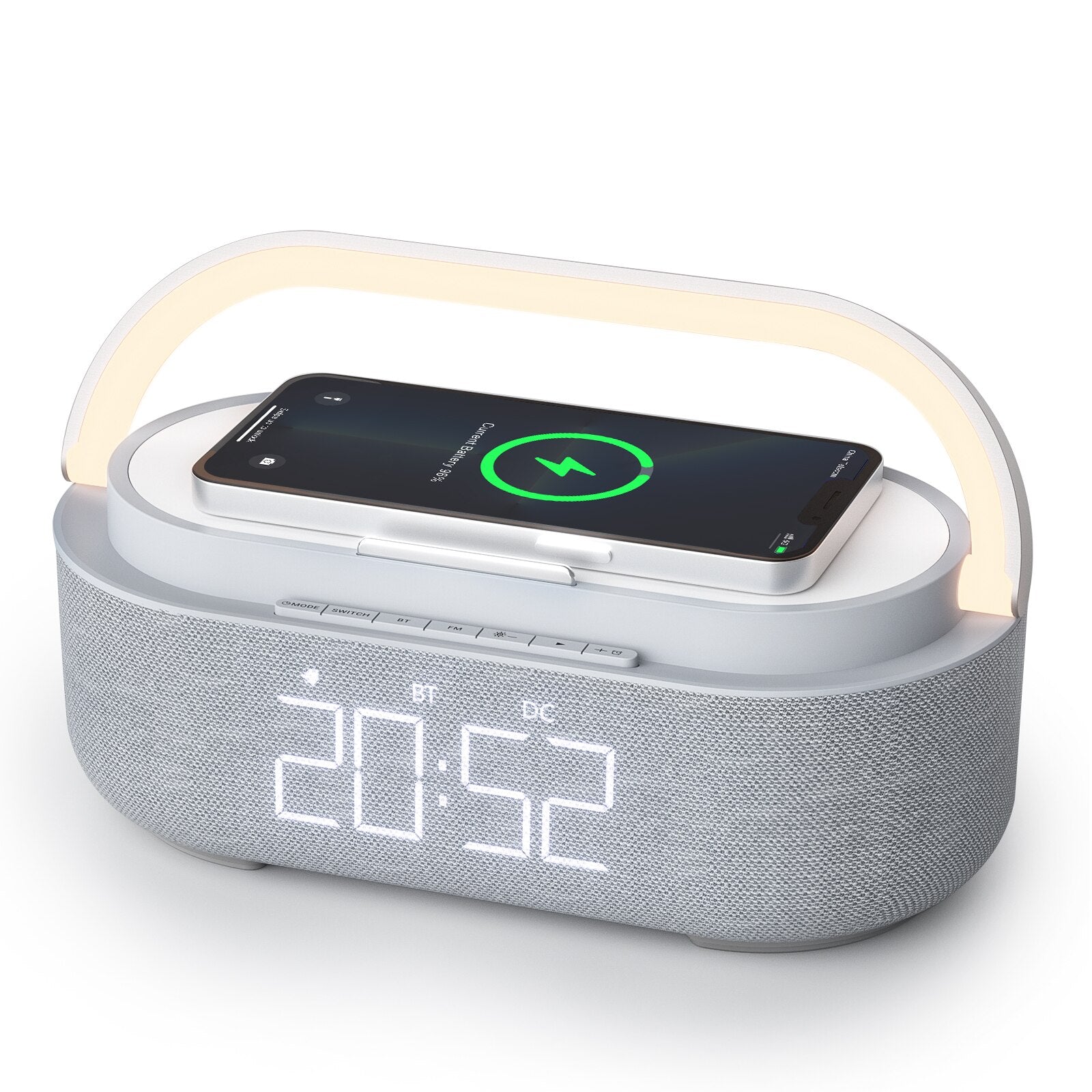 Digital Alarm Clock Radio Bluetooth Speaker Wireless Charger Snooze LED Display Wireless Speaker Loud Alarm Clock Sound Charger