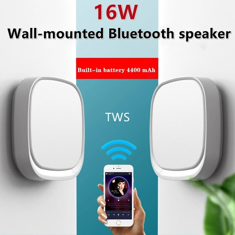 Wireless TWS Combination Bluetooth Speaker Home Bedroom Wall-Mounted Stereo Speaker Super Subwoofer With LED Light Remote Contro