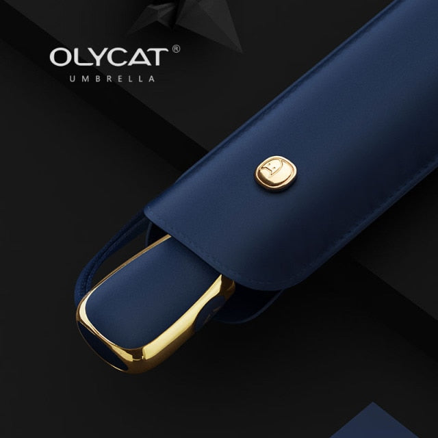 OLYCAT Flat Ultra Light Sun Protection UV Cabinet Rainy And Sunny Umbrella 3 fold Automatic Umbrella Woman
