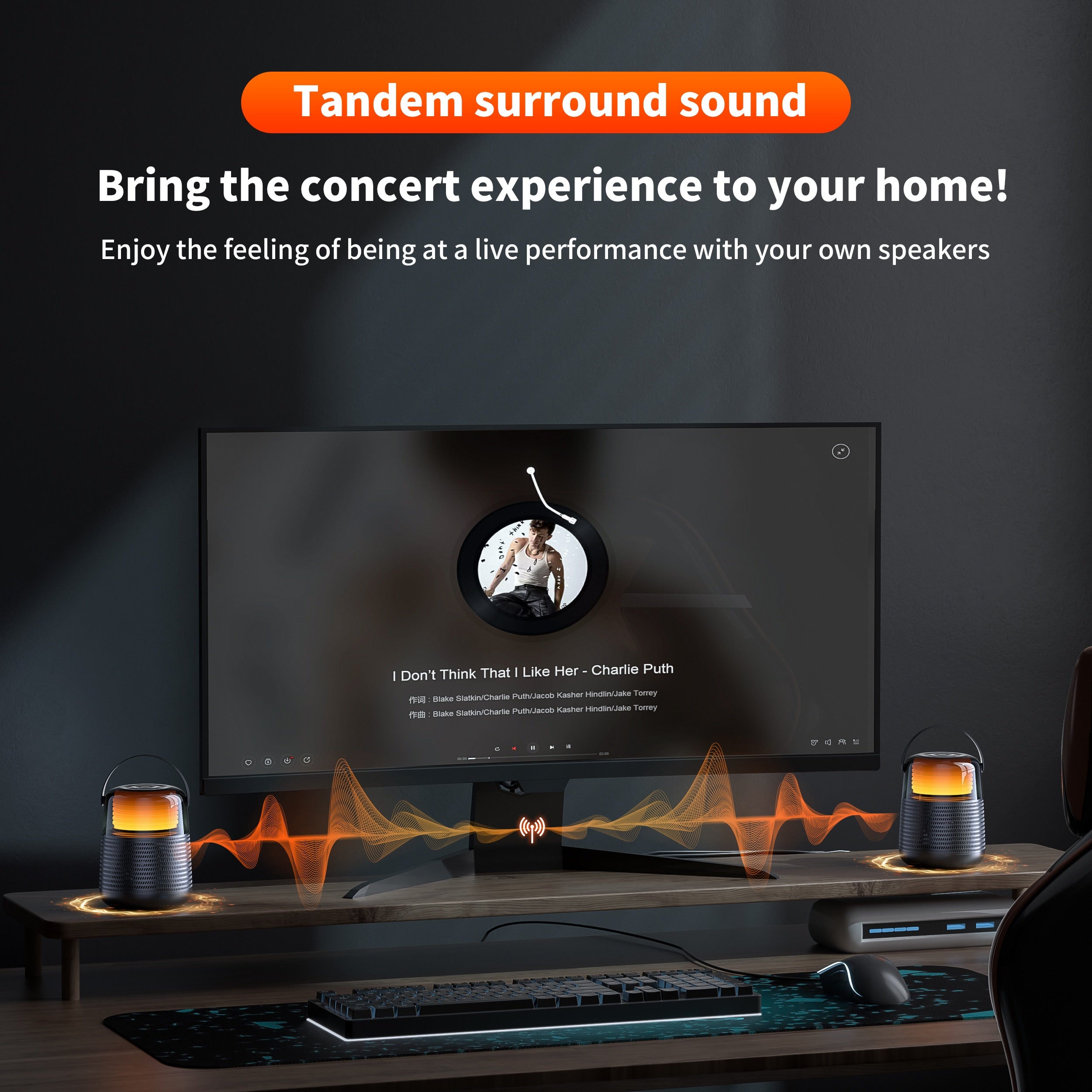 Portable Bluetooth Speaker 12 kinds color lights Night Light Atmosphere Lamps 57MM Loudspeaker QERE Multiple connection modes